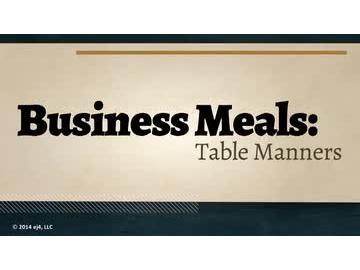 Business Meals: Table Manners