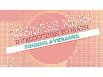 Introduction to Math: Finding Averages